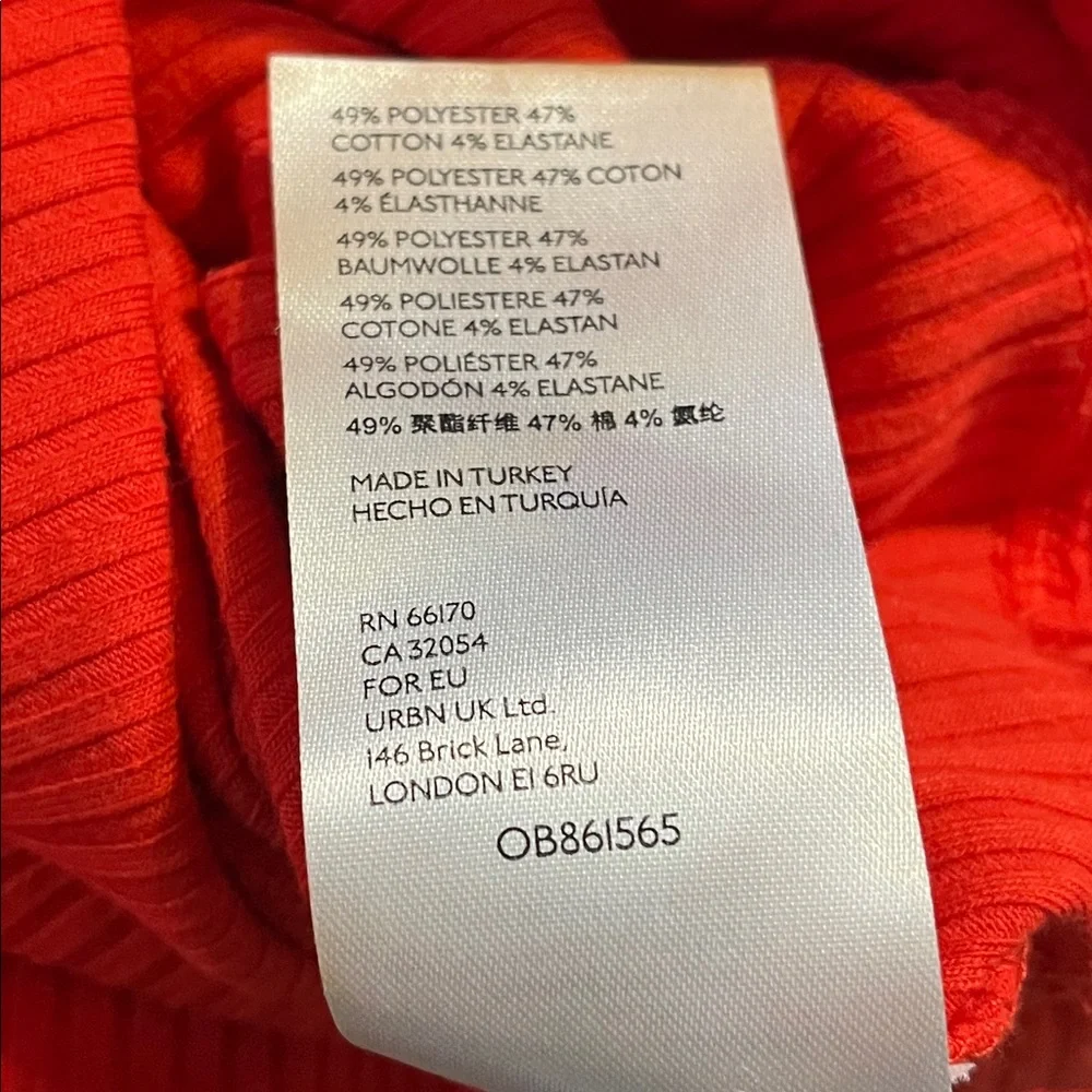 Free People Lala Cropped Ribbed Turtleneck Top in Red Size Small